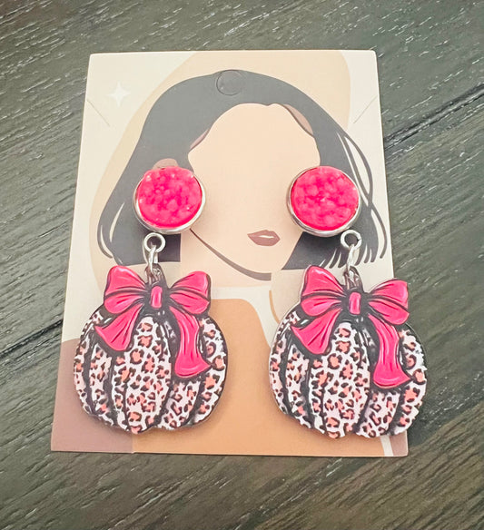 Pink Pumpkin Earrings