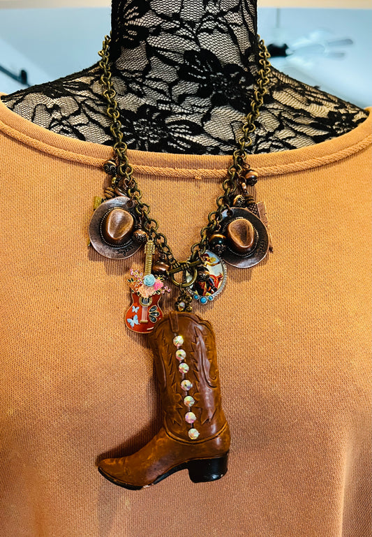 Western Boot Club Necklace