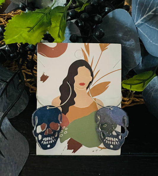 Blue Skeleton Earrings