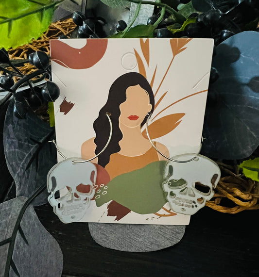 White Skeleton Earrings