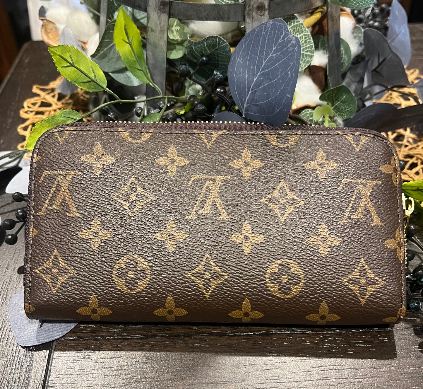 Brown LV Dupe Zipper Wallet