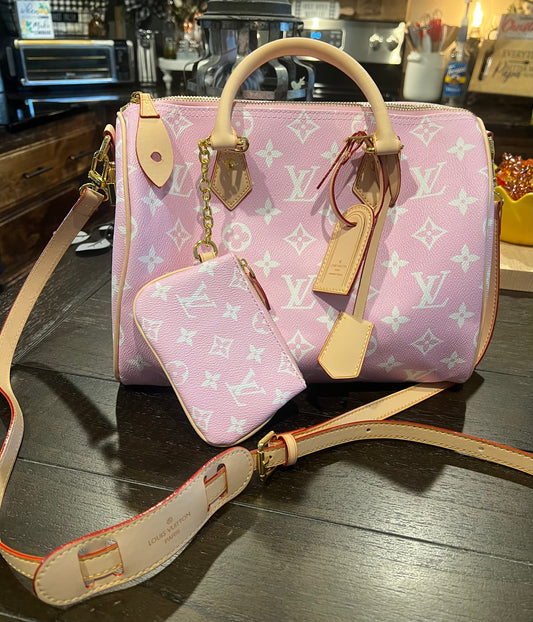 Pink LV Speedy 25 Dupe Handbag