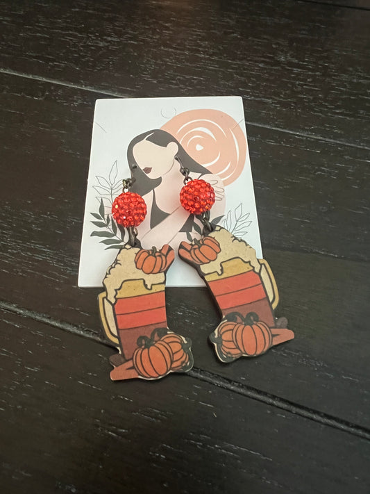 Pumpkin Spice Latte Earrings