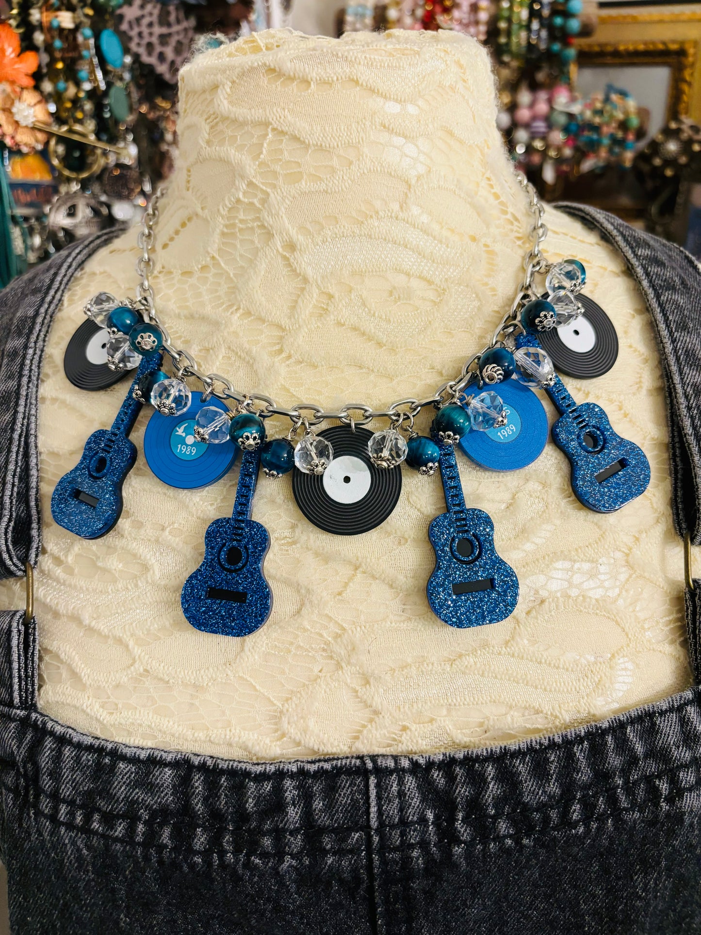 Blue Elvis necklace