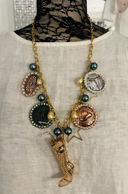 Golden Boot Necklace