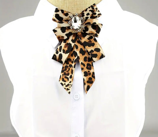 Cheetah Bling Tie Brooch