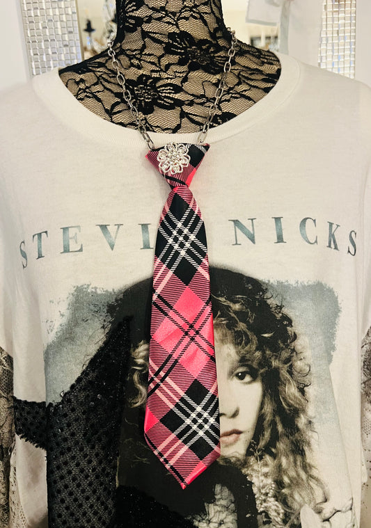 Hot Pink Silk Tie Necklace