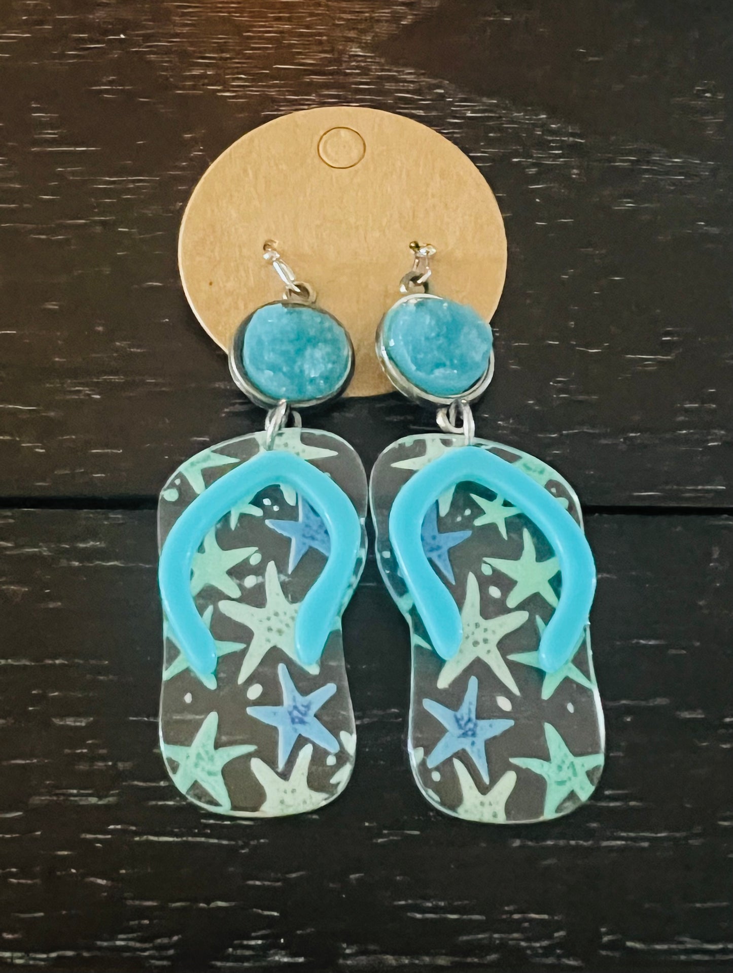 Druzy Flip Flop Earrings