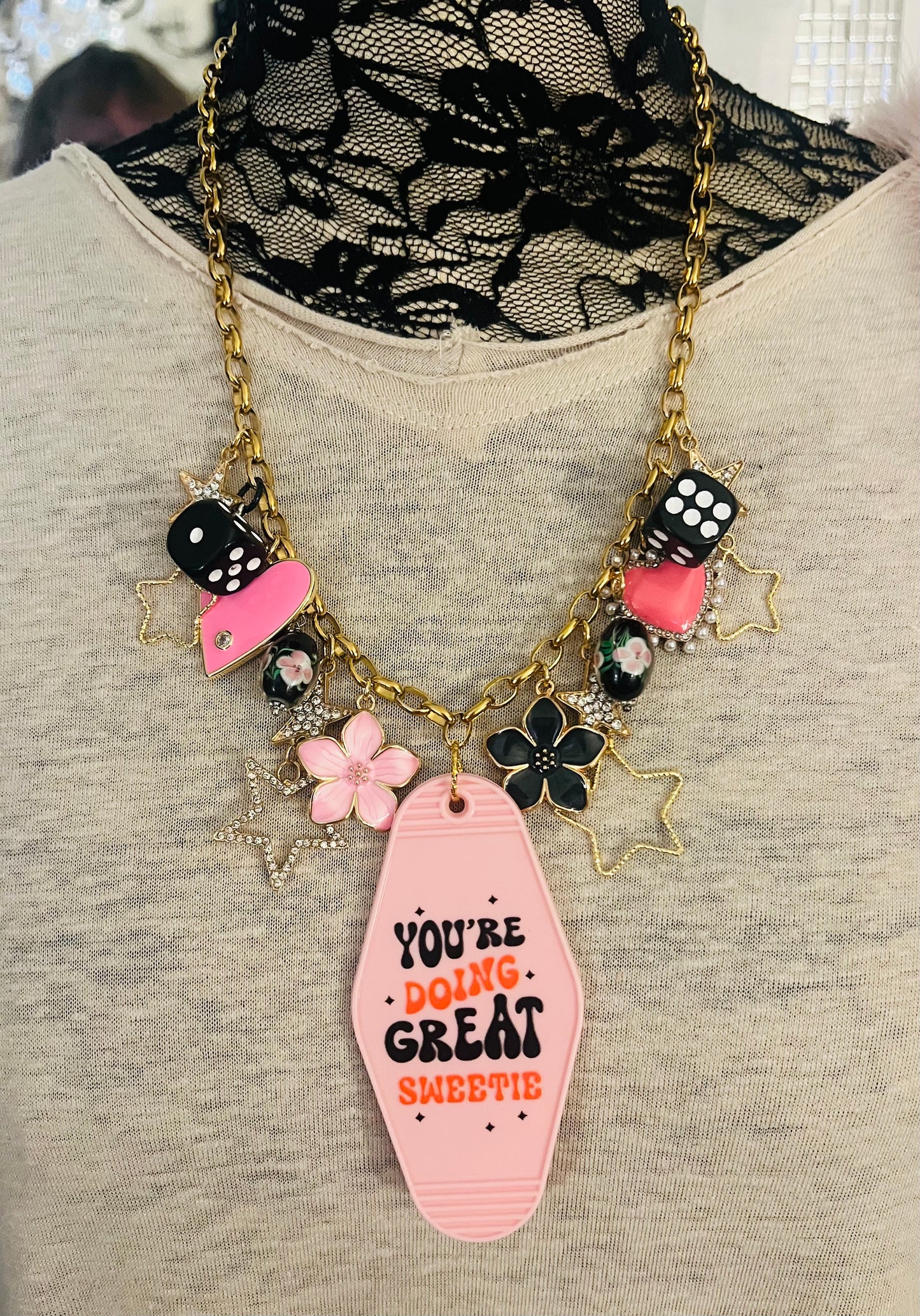 "You're Doing Great Sweetie" Hotel Key Necklace
