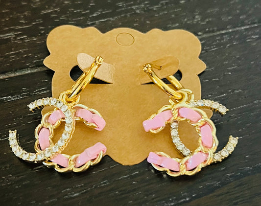 Pink Double C's Earrings