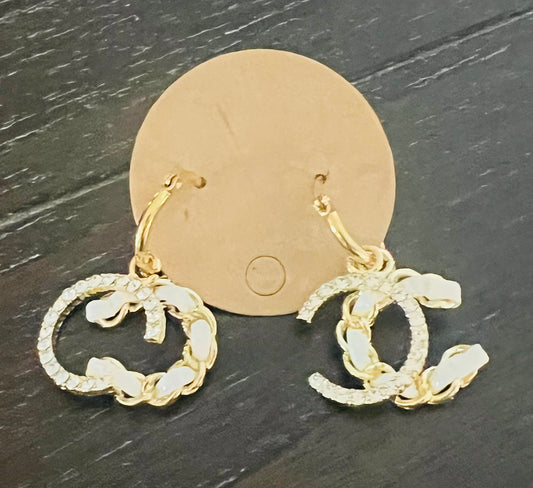 White Double C's Earrings