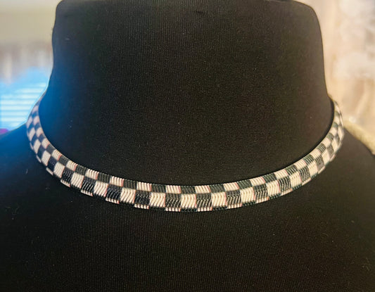 Checked Choker Necklace