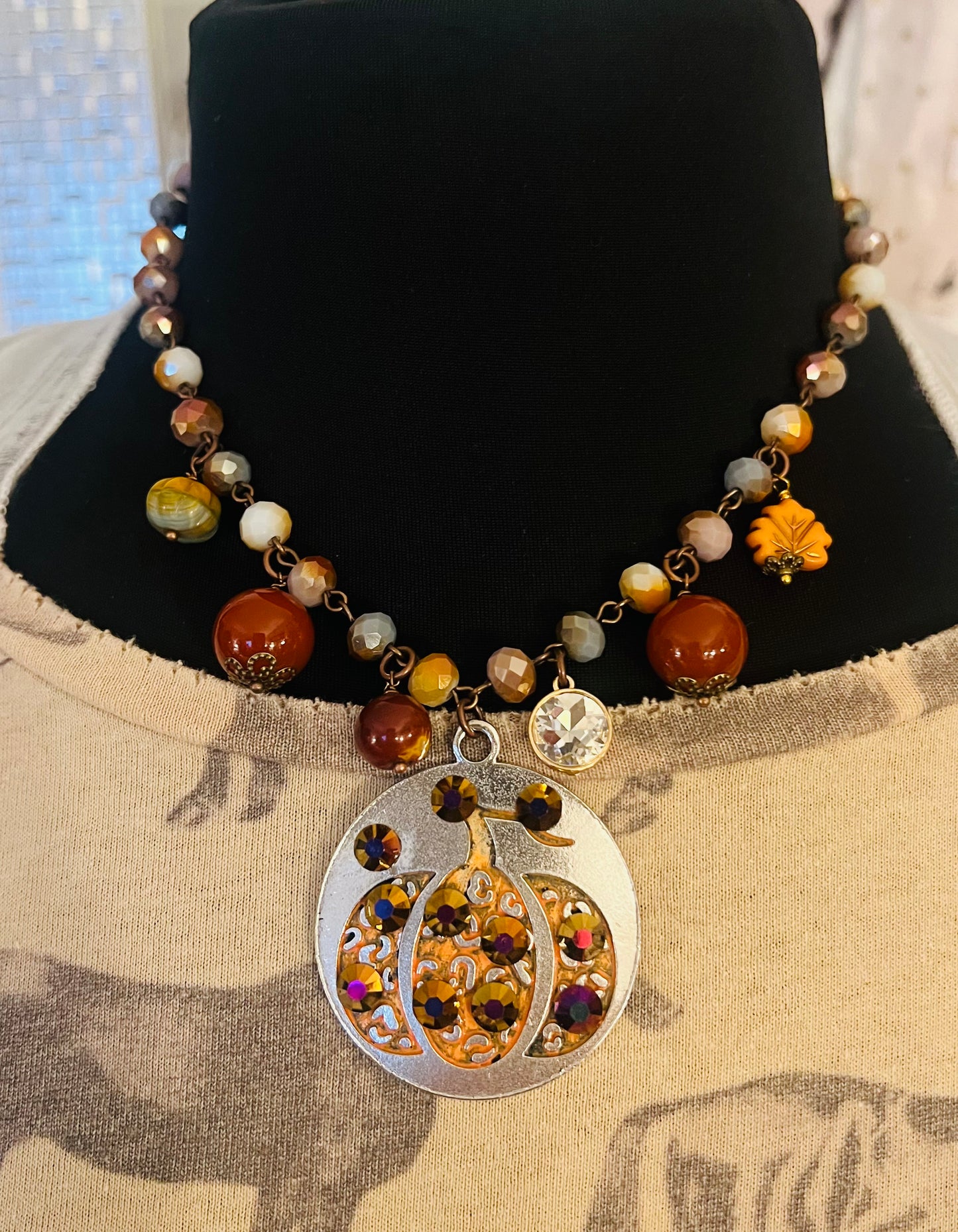 Sparkle Pumpkin Necklace