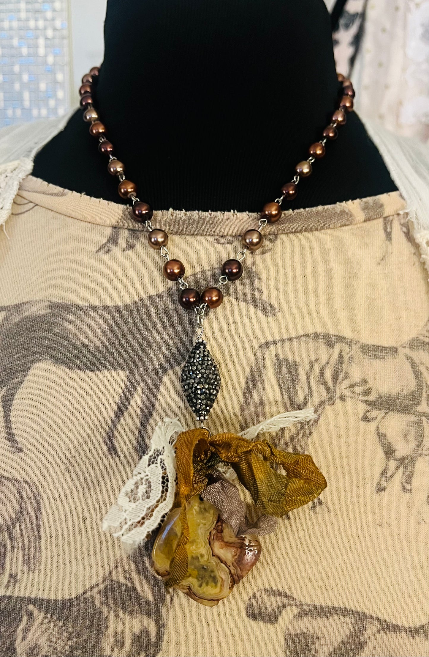 Ribbon Me a Natural Stone Necklace