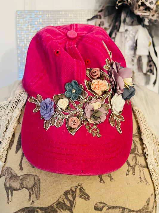 Pink Floral Trucker Hat