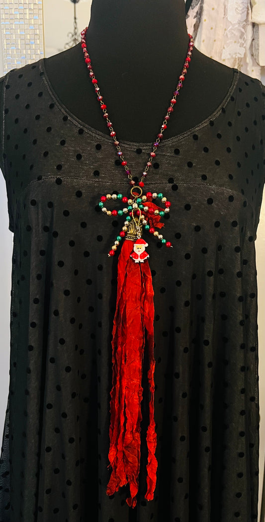 Santa Bow Necklace