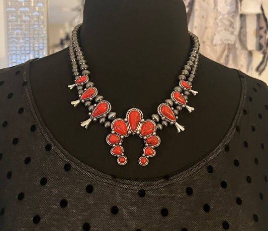 Red Blossom Necklace