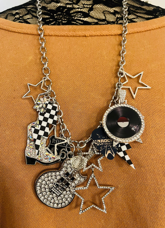 Guitars and Stars Necklace