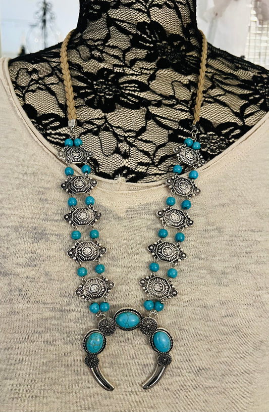 Turquoise Squash Blossom Necklace