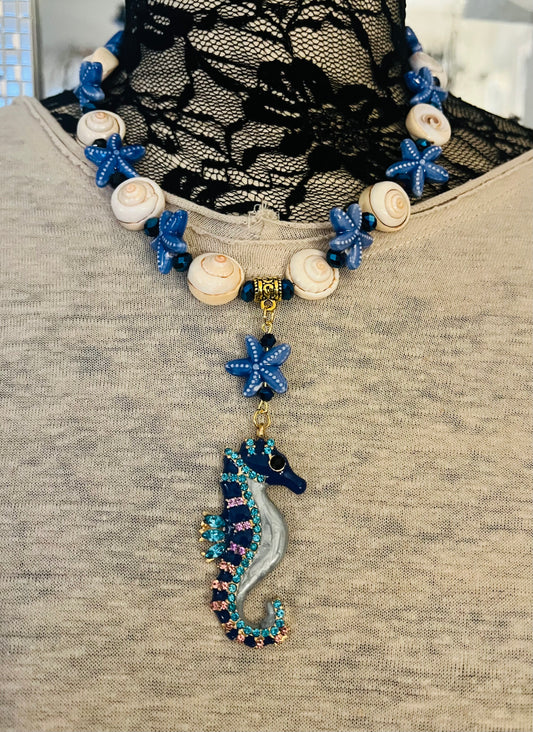 Seahorse Shenanigans necklace