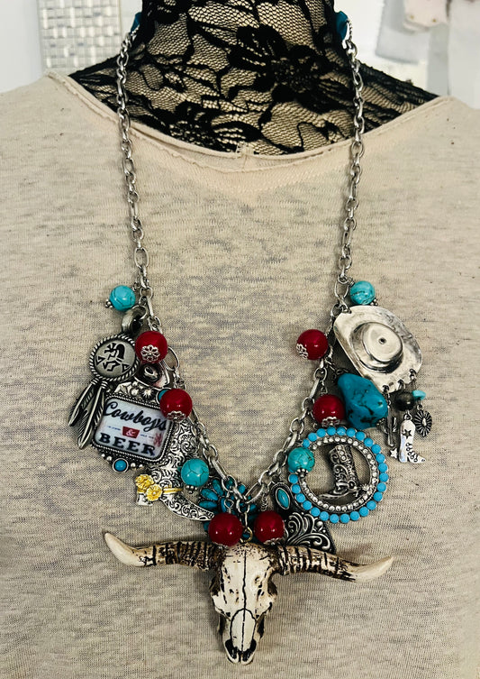 Cowboy's And Beer Necklace
