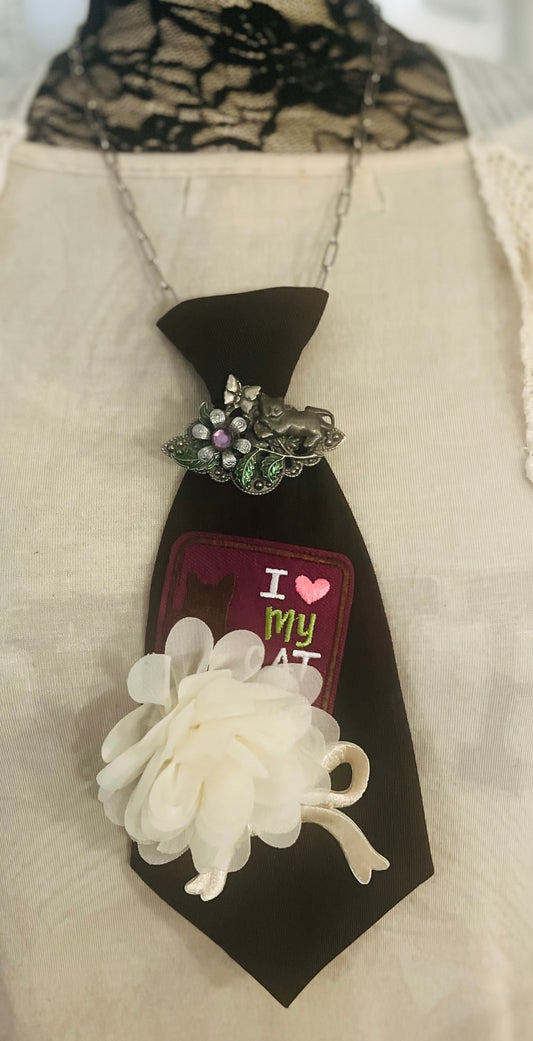 I Love My Cat Tie Necklace